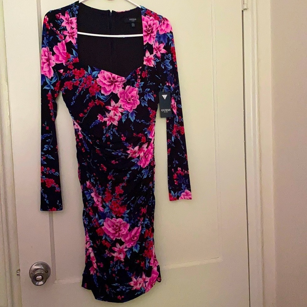 NWT guess long sleeve floral dress size: 6